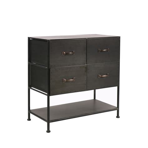 119,99 $ commode system build à 4 tiroirs, dotée de glissières facilitant l'ouverture des tiroirs 4 tiroirs parfaits pour ranger les vêtements organisez votre espace grâce à la commode system build à 4 tiroirs et profitez d'une maison. Commode industrielle 4 tiroirs Typographic Pomax - Drawer
