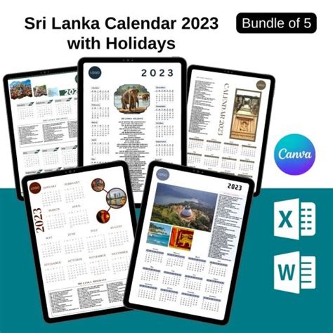 Sri Lanka Calendar 2023 With Holidays In Pdf Word And Excel