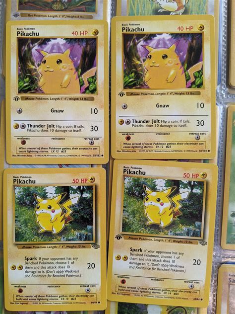 1st Edition Pikachu Base Set And Jungle Actual Real Cards Etsy