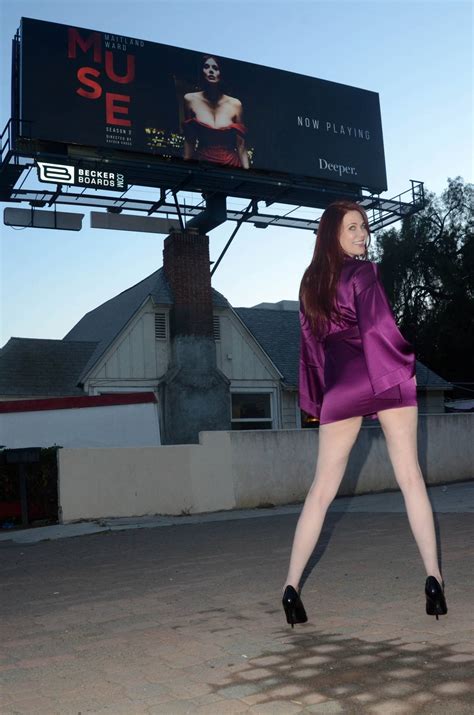 Maitland Ward Posing At Billboard For Muse Film On Highland Ave In Hollywood Gotceleb