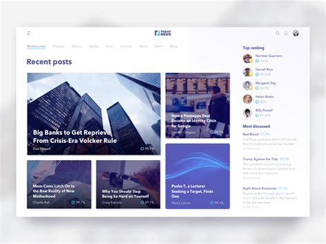 News Feed Design For A Young Journalist Platform News Web Design Web