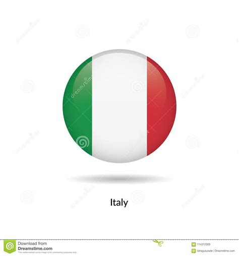Bandera De Italia Brillante Redondo Ilustraci N Del Vector