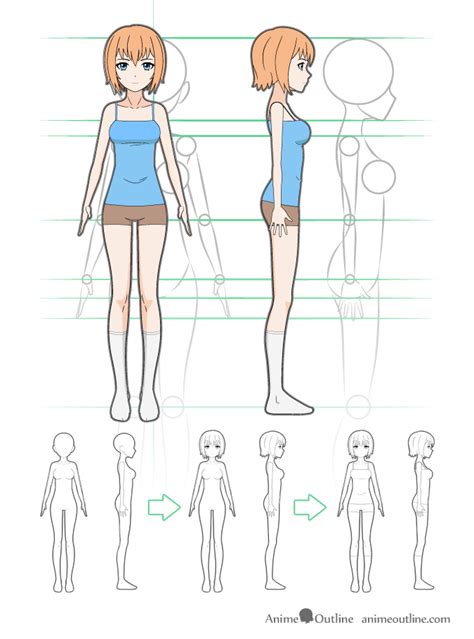 Anime Girl Simple Drawing Whole Body