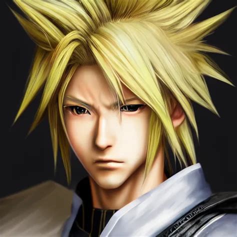 An Anime Portrait Of A Cloud Strife From Ff7 By Stable Diffusion