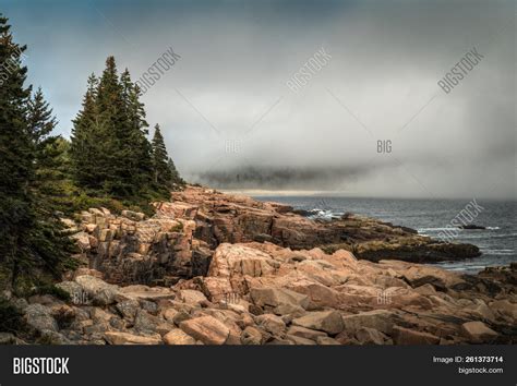 Foggy Maine Coastline Image Photo Free Trial Bigstock