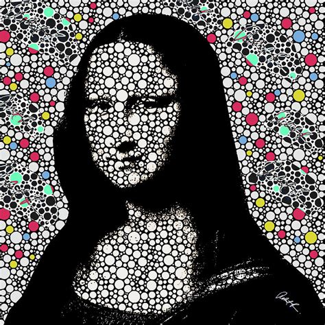 48x48 Mona Lisa Bubbles Painting By Robert R Splashy Art Abstract