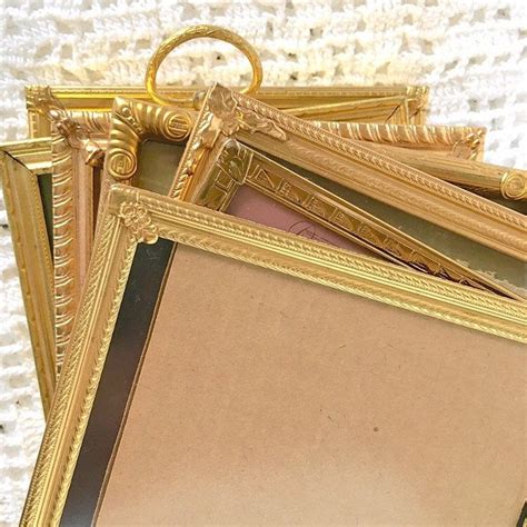 Set Gold Metal Picture Frames Filigree 5x7 With Glass 7 Mid Century