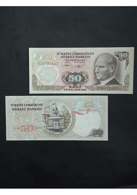 J Serisi 6 Emisyon 50 Türk Lirası Eski Kağıt Para Hatıra Para