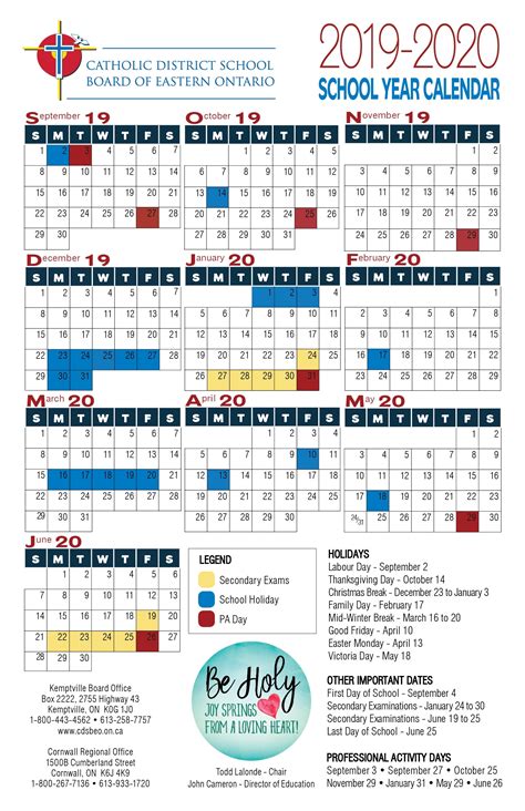 Free Weekly Catholic Calendar 2020