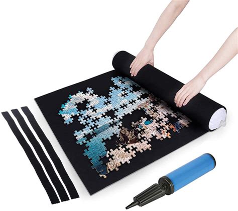 Black Felt Mat For Jigsaw Puzzles Storage Up To 1500 Pieces 46 X 26