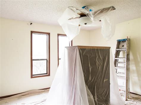 Paint can prevent the texture from absorbing water, which is necessary to loosen the material. How to Remove a Popcorn Ceiling | how-tos | DIY