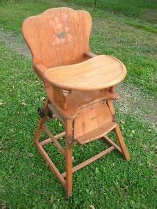 Baby wooden high chairs appear to be the best solution in such cases. Antique Vtg Wooden Child's Maple Baby High Chair Walker ...