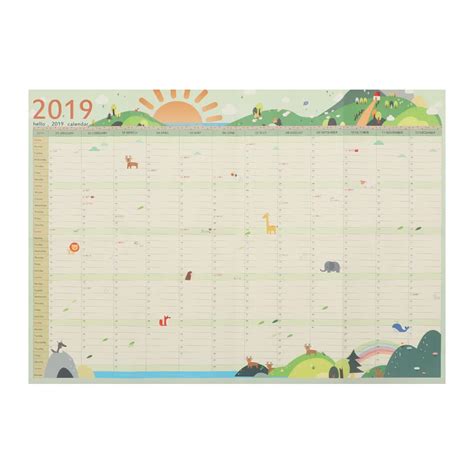 7 Styles 2019 365 Days Wall Calendar Paper Yearly Calendar Planner Day