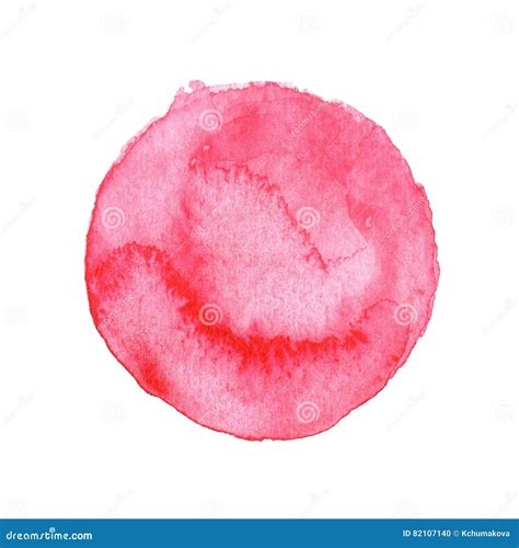 Cercle Rouge Peint Avec Des Aquarelles D Isolement Sur Un Fond Blanc Watercolor Illustration