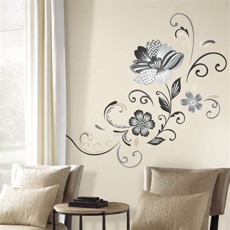 Supzone princess wall stickers girls wall decor removable art decor wall decals for girls bedroom children's room nursery playroom wall decals 4.6 out of 5 stars 782 $9.99 $ 9. Black and White Scroll Flower Wall Decals - Fun Rooms For Kids