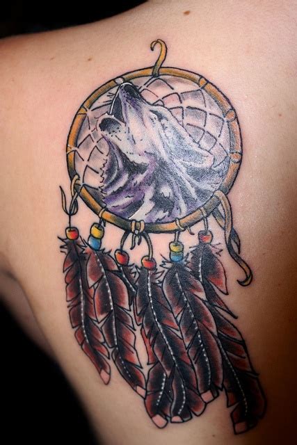 Dreamcatcher Tattoo And Wolf Design Of Tattoosdesign Of Tattoos