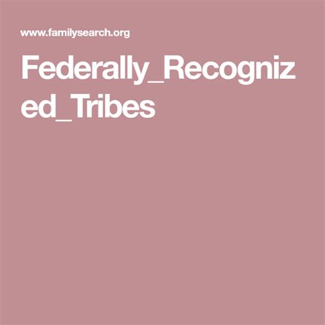 Federally Recognized Tribes Of The United States Tribe Bureau Of