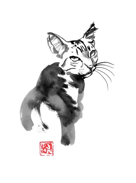 Young Cat Drawing By Pechane Sumie Saatchi Art