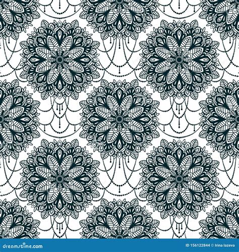 Seamless Pattern With Madala Ornament Stock Vector Illustration Of