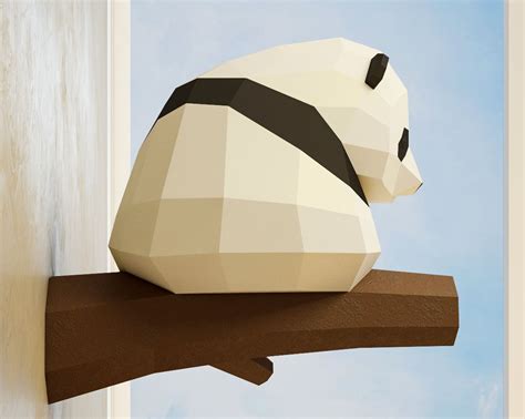 Papercraft Little Panda Diy Paper Craft 3d Template Pdf Kit