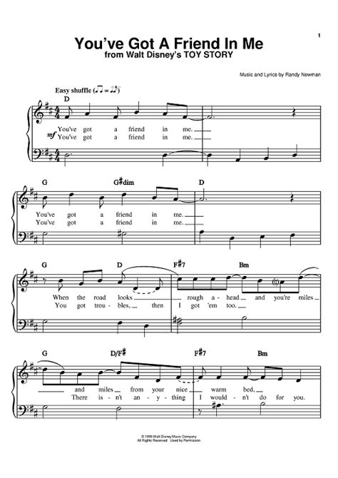 Beginner piano music for kids printable free sheet music. You've Got A Friend In Me | Piano sheet music beginners, Trumpet sheet music, Easy piano sheet music