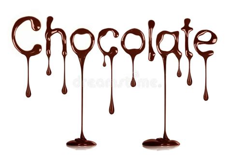 The Word Chocolate Written By Liquid Chocolate On White Stock Image