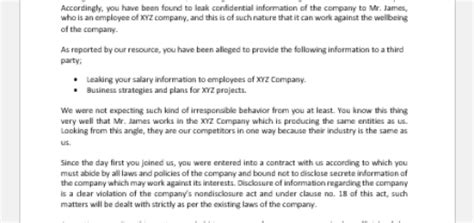 Warning letter for excessive leaves template word. Warning Letter for Leaving Work Premises without ...