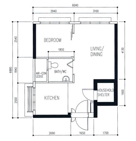 Cannot buy bto new hdb, can only buy resale flats. Hdb Bto 2 Room Flat Floor Plan | Viewfloor.co