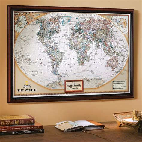 My World Personalized Map Earth Toned National Geographic Store
