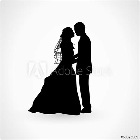 Scherenschnitt hochzeitspaar vorlage, auf den seiten des. Brautpaar Silhouette Stock-Vektorgrafik | Adobe Stock