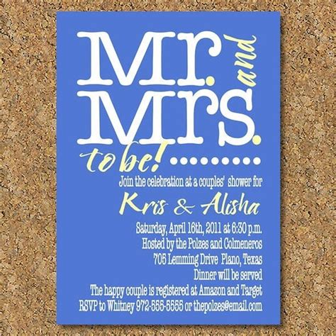 items similar to mr and mrs couples shower invitation i design you print digital file
