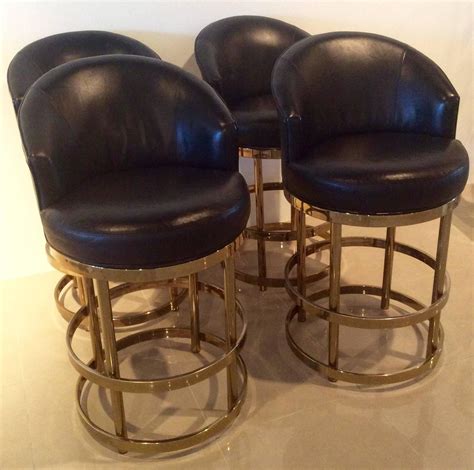 For one, if you are having someone prepare vegetables for a meal as a helper, but they cannot stand for to have such novelty stools by home kitchen bar, one must have guts in a way! Brass Swivel Counter Bar Stools Vintage Set 4 Kitchen ...