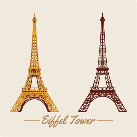 Torre Eiffel Dentro De Dos Dise Os Silueta Y Versi N De Dibujos