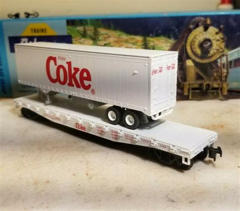 Athearn COCA COLA COKE Flat Car With TRAILER Load For Train Set HO 1 87