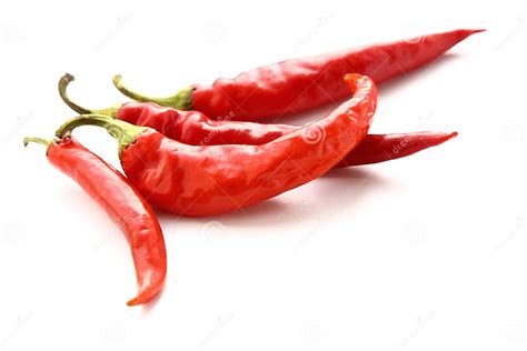 Red Hot Peppers On White Background Stock Photo Image Of Ingredients