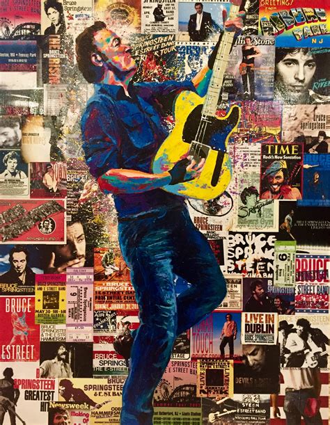 Bruce Springsteen Gallery Wrapped Canvas Art Print Etsy