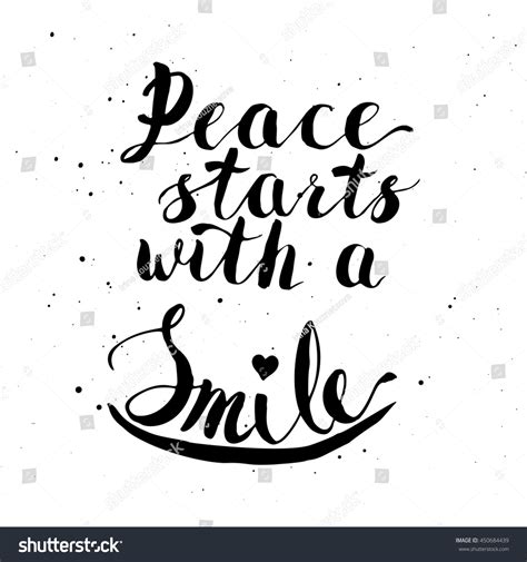 Peace Starts Smile Mother Teresas Quote Stock Vector 450684439 ...