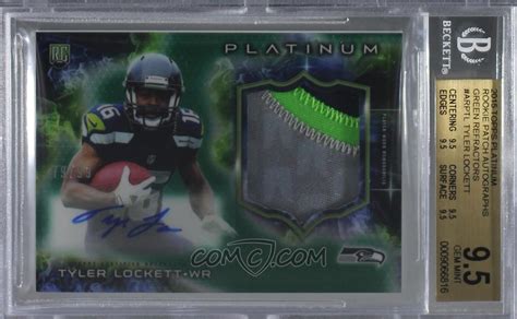 2015 Topps Platinum Autographed Rookie Patches Green Refractor Arp Tl Tyler Lockett 99