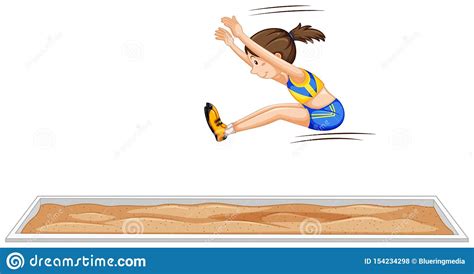 Long Jump Girl Jumping In Sport Event Stock Vector Illustration Of