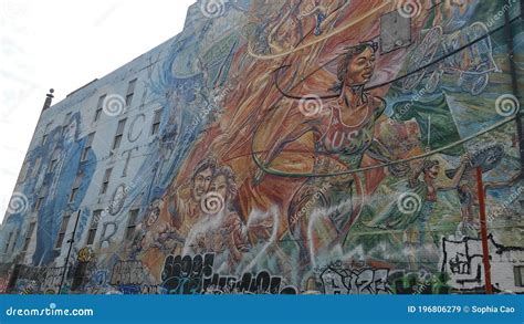 Downtown Los Angeles California Wall Graffiti Art Editorial Stock