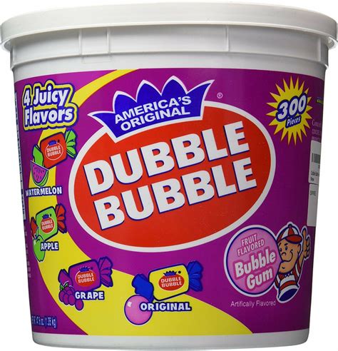 Dubble Bubble 4-Flavor Tub 300 Count - Mad Al Candy