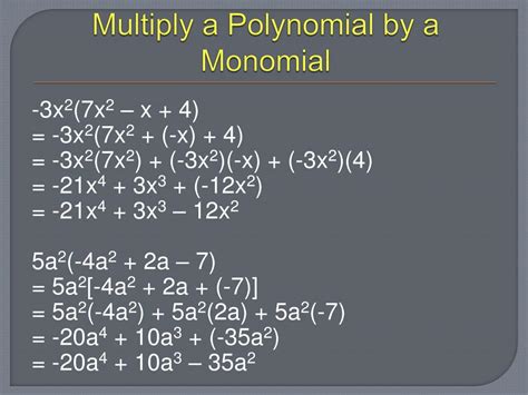 Ppt Multiplying A Polynomial By A Monomial Powerpoint Presentation