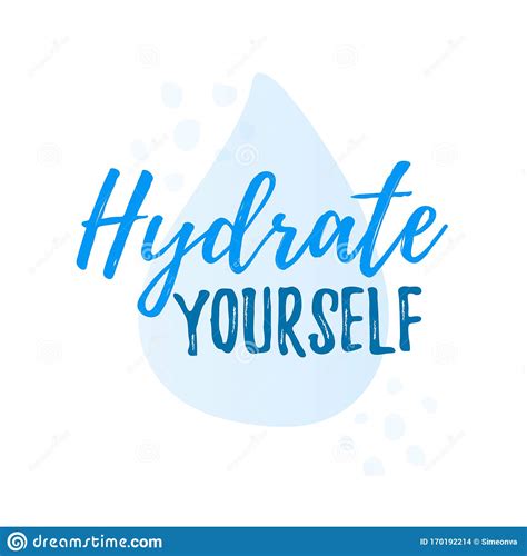Hydrate Yourself Quote Calligraphy Text Vector Illustration Text