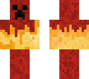 burning creeper | Minecraft Skin