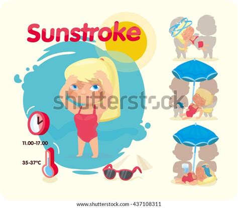 Sunstroke Heat Stroke Vector Infographic Heat 스톡 벡터 로열티 프리 Shutterstock