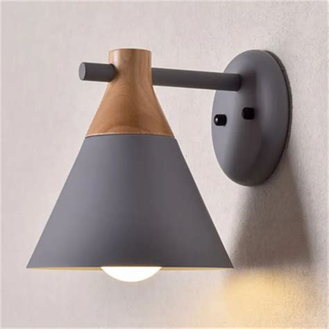 Nordic Loft Style Wood Iron Wall Sconce Modern Led Wall Light Fixtures