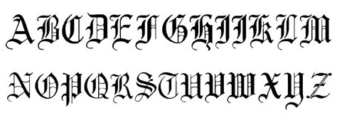 English Gothic 17th C Font