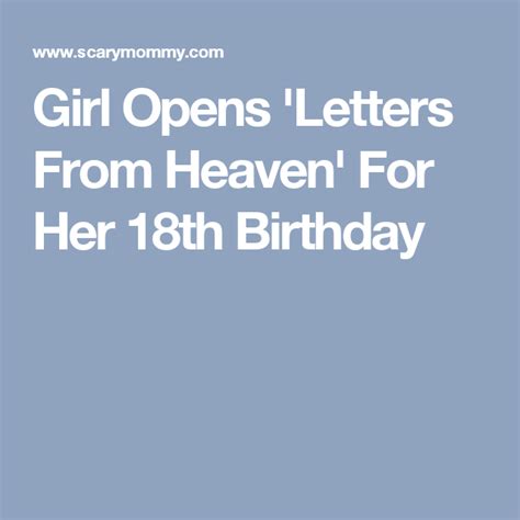 Girl Opens Letters From Heaven For Her 18th Birthday 1st Birthday Parties Birthday Ts