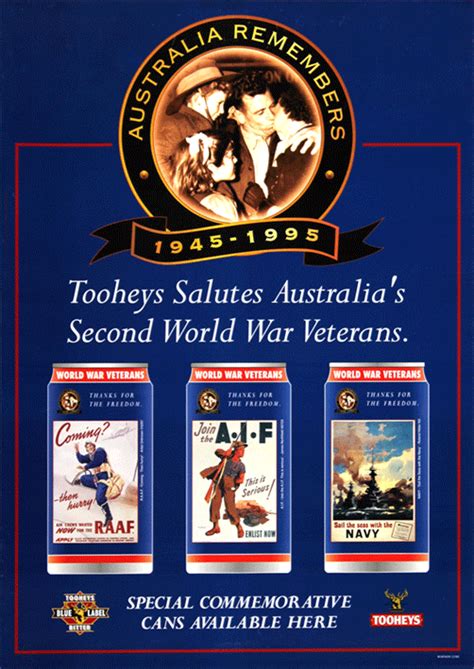 Tooheys Salutes Australias Second World War Veterans Th Anniversary Poster