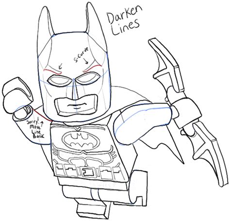 How To Draw Lego Batman Minifigure With Easy Step By Step